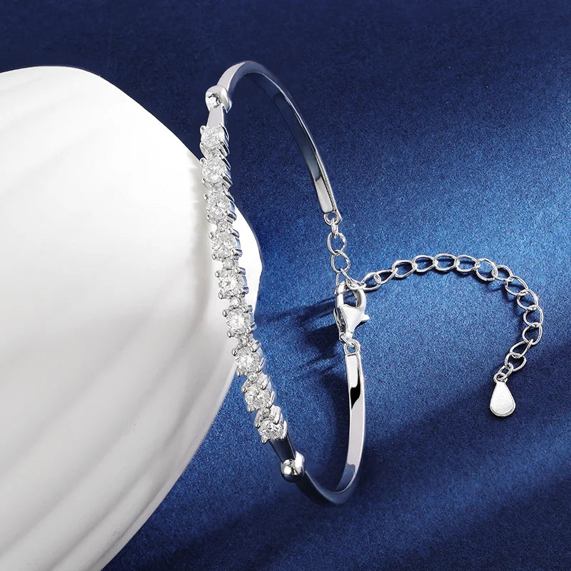 Linear Moissanite Bracelet - Nawaz Jewellers