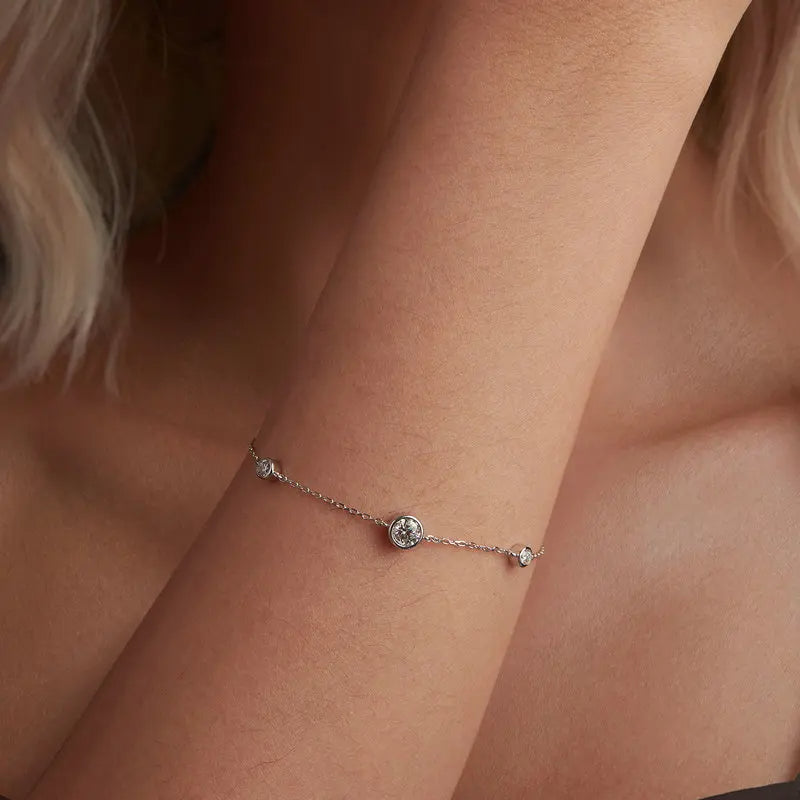 Tri-Moissanite Bracelet - Nawaz Jewellers