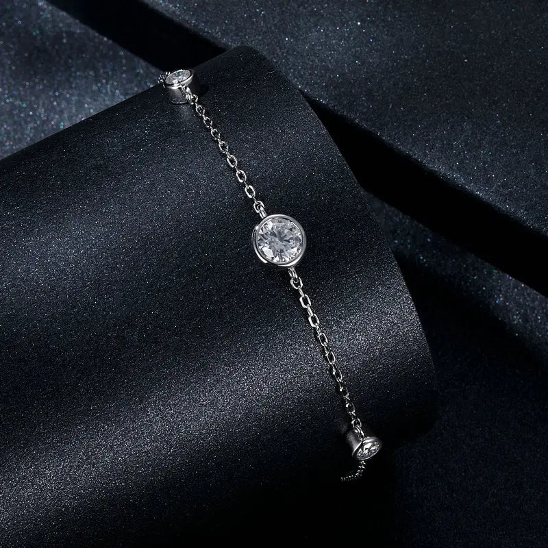 Tri-Moissanite Bracelet - Nawaz Jewellers