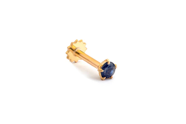 Sapphire Serenity Gold Nosepin - Nawaz Jewellers