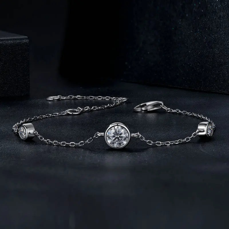 Tri-Moissanite Bracelet