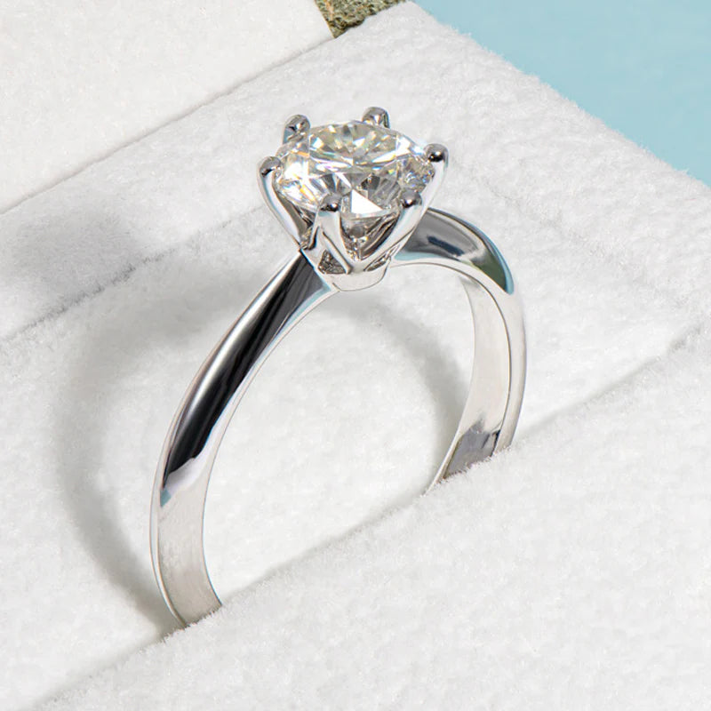 A Crown Ring Moissanite Ring