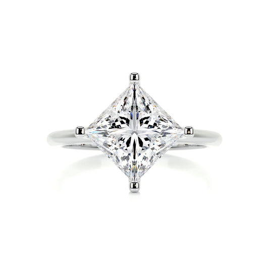 Princess Curve Moissanite Ring