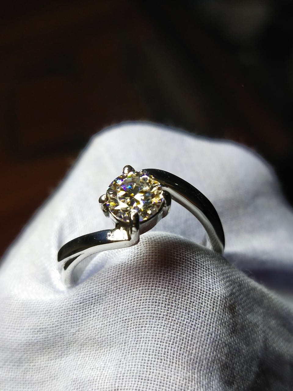 A Round-cut Moissanite Ring