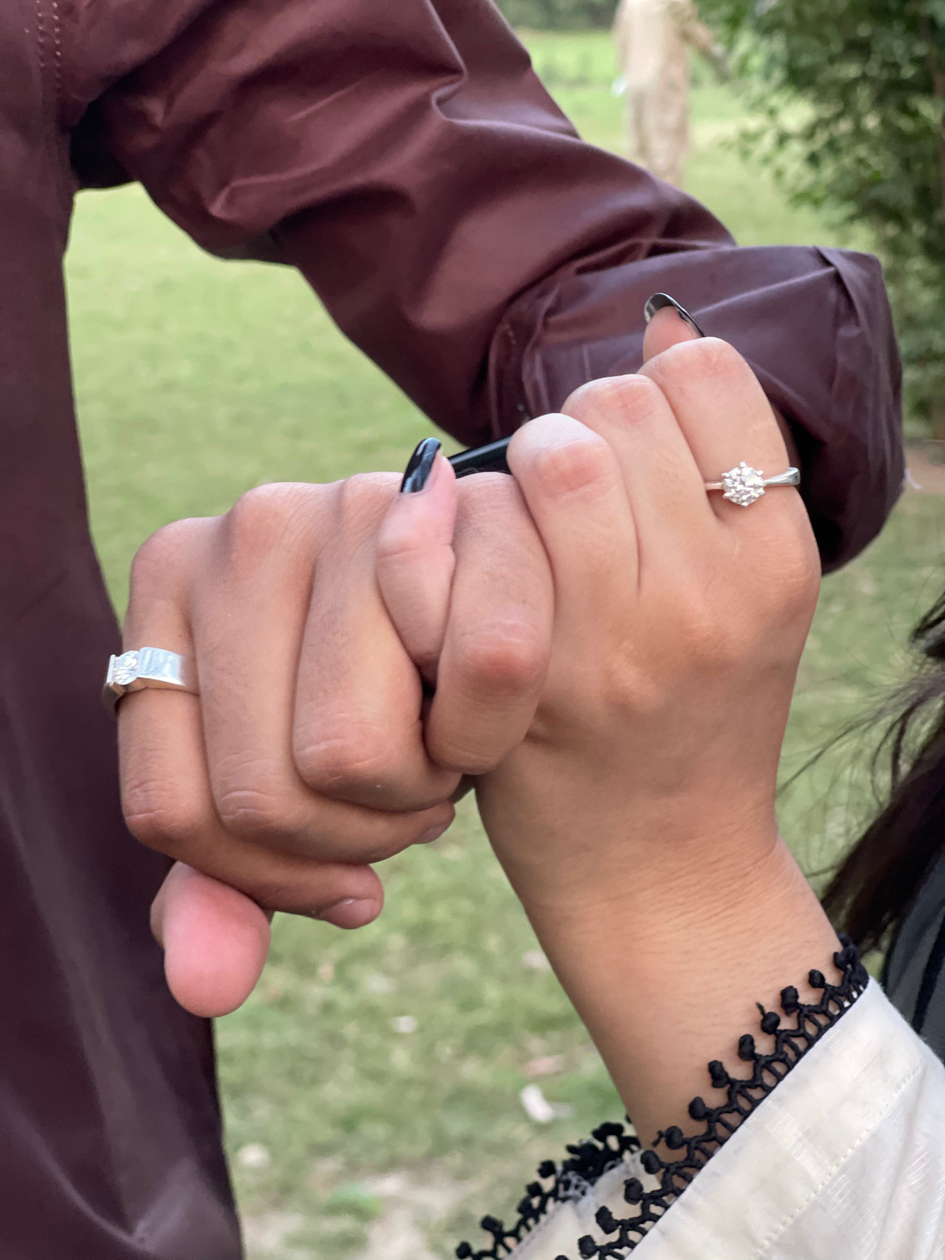 A Sign of Love Couple Moissanite Rings - Nawaz Jewellers