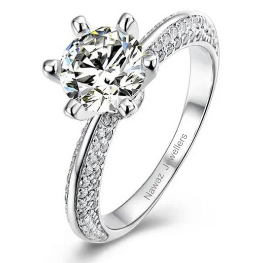 The Halo Engagement Moissanite Ring