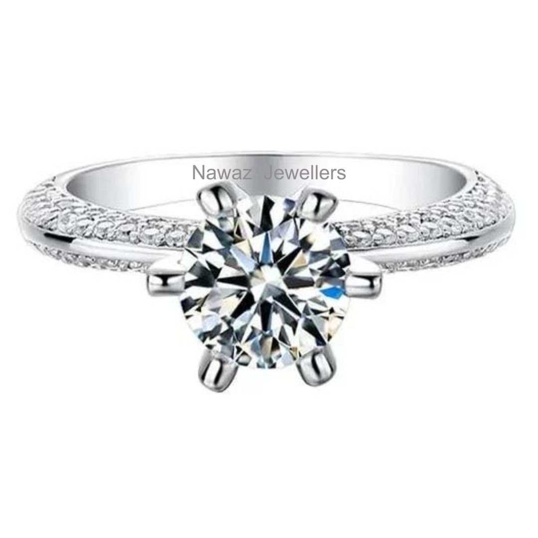 The Halo Engagement Moissanite Ring