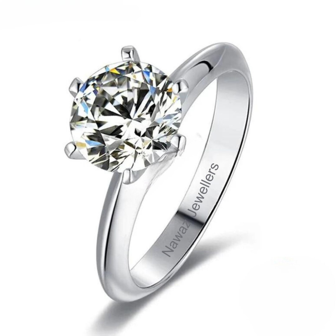 A Crown Ring Moissanite Ring