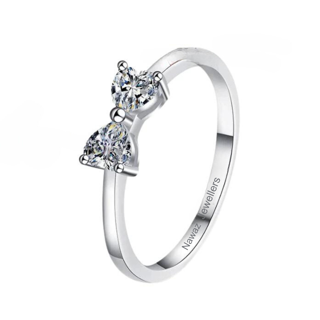 Bow-style Engagement Moissanite Ring - Nawaz Jewellers