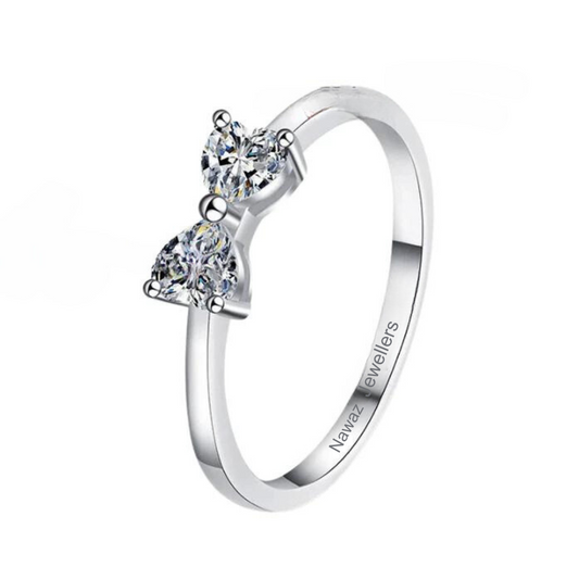 Bow-style Engagement Moissanite Ring