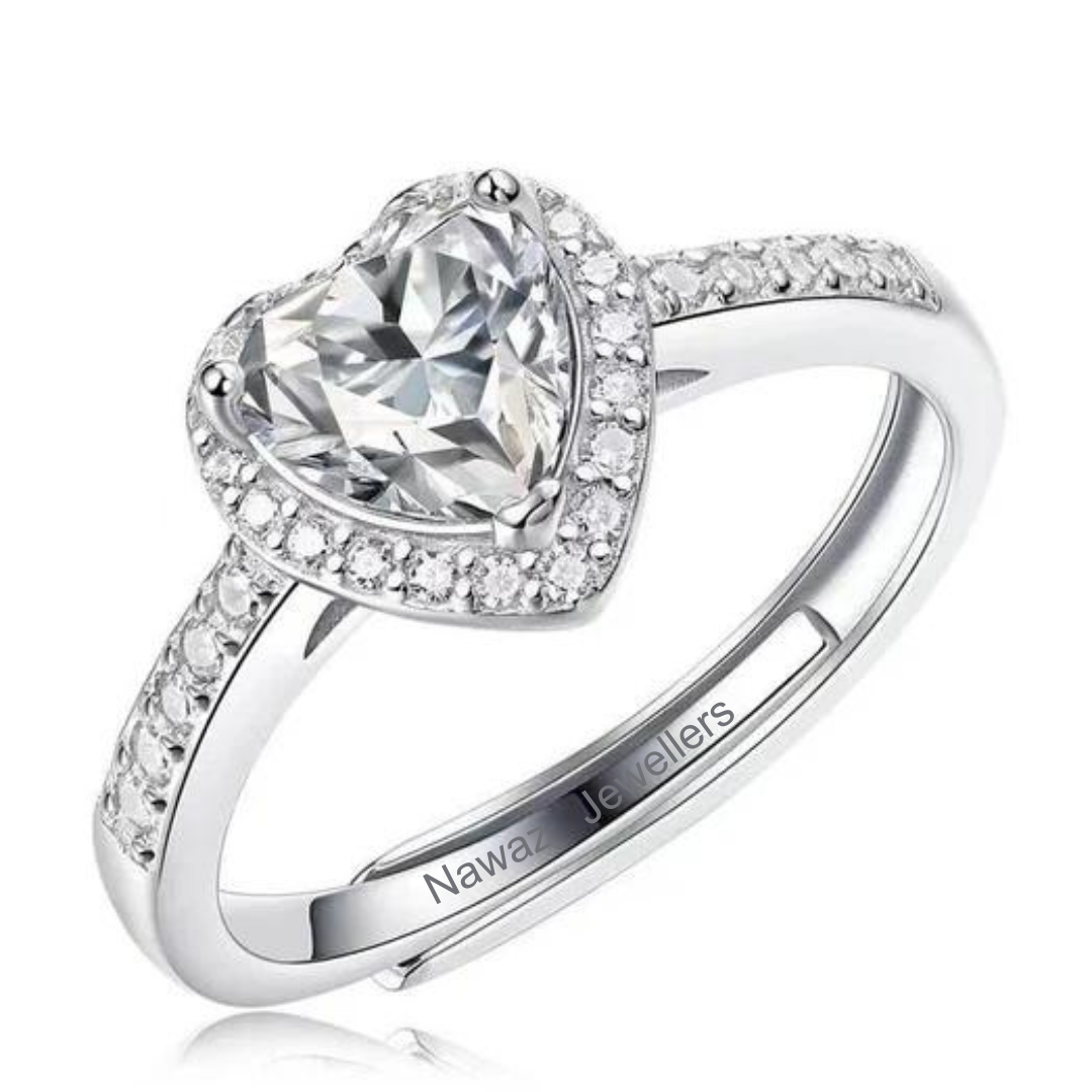 The Heart Embrace  Moisssanite Ring - Nawaz Jewellers