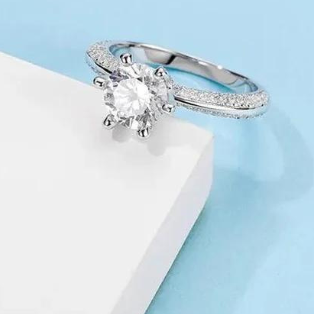 The Halo Engagement Moissanite Ring