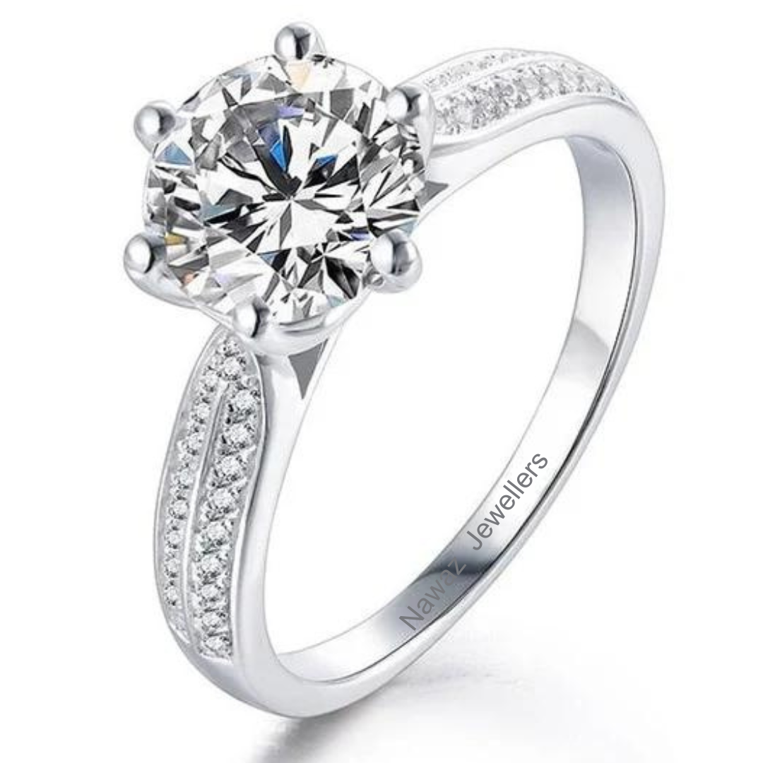 The Halo Solitaire Engagement Moissanite Ring