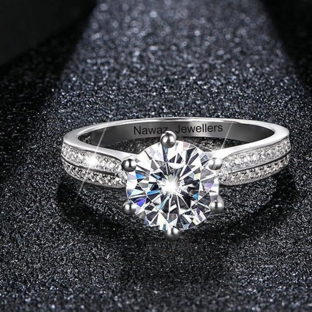 The Halo Solitaire Engagement Moissanite Ring