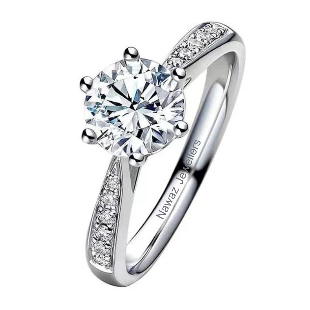 Side-stone Moissanite Ring