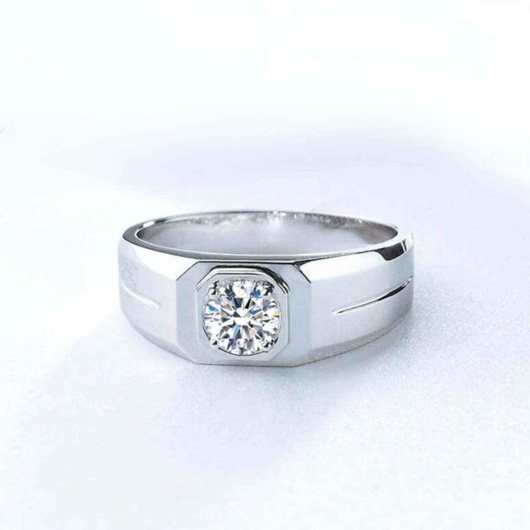 Solitaire Band Moissanite Ring - Nawaz Jewellers
