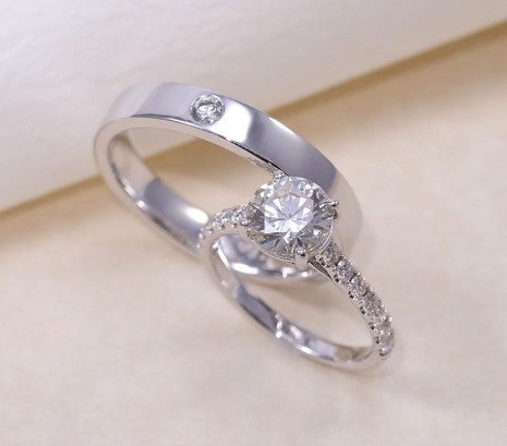 Engagement Moissanite Couple Rings - Nawaz Jewellers