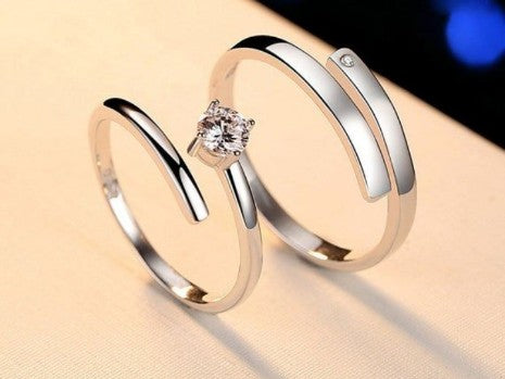 Eternal-style  Moissanite Couple Rings - Nawaz Jewellers