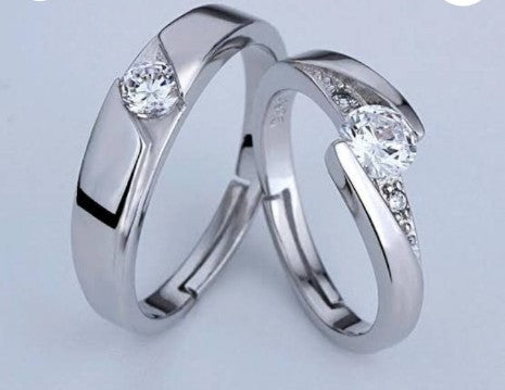 Solitaire Moissanite Couple Bands - Nawaz Jewellers