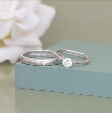 Eternal Embrace Moissanite Couple Rings - Nawaz Jewellers