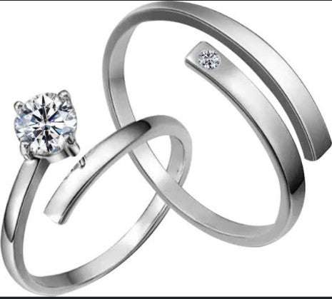 Eternal-style  Moissanite Couple Rings - Nawaz Jewellers