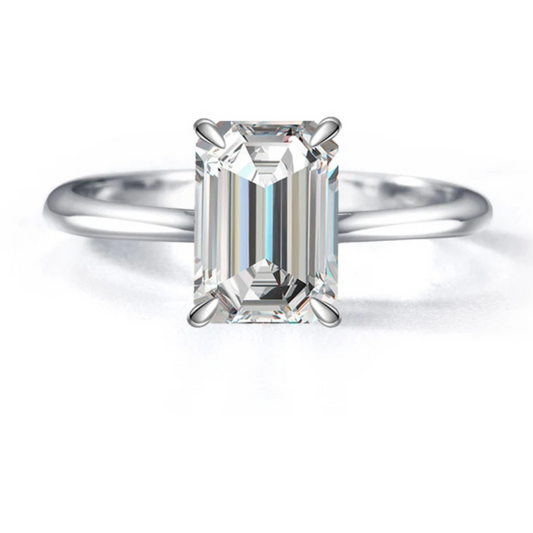 Emerald Cut Moissanite Ring