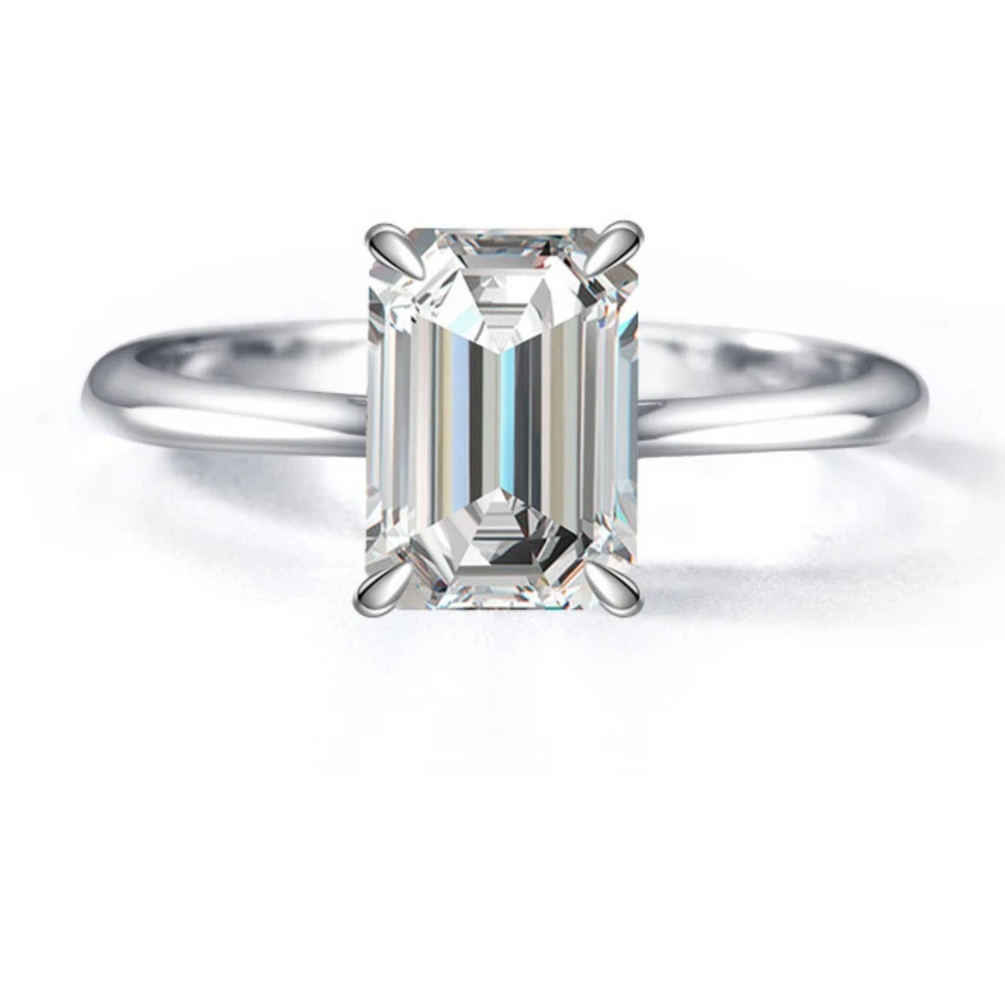 Emerald Cut Moissanite Ring - Nawaz Jewellers