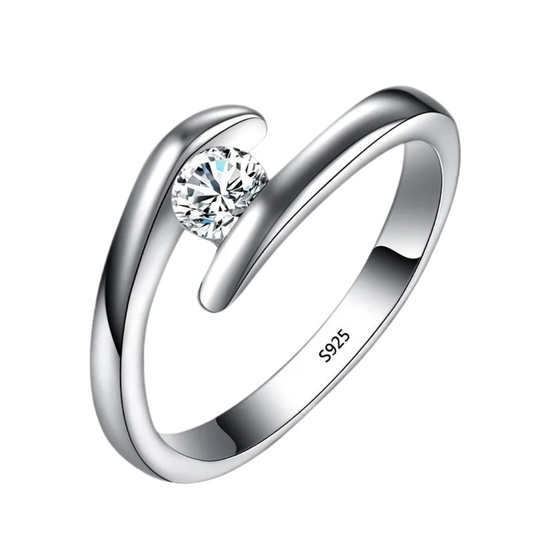 A Shank Twisted Moissanite Ring