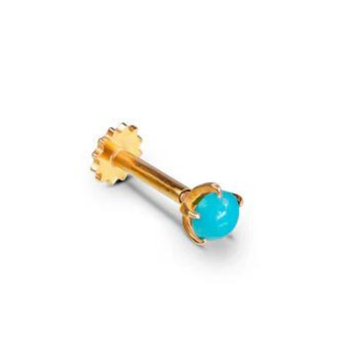 Celestial Charm Turquoise (Feroza) Nosepin - Nawaz Jewellers