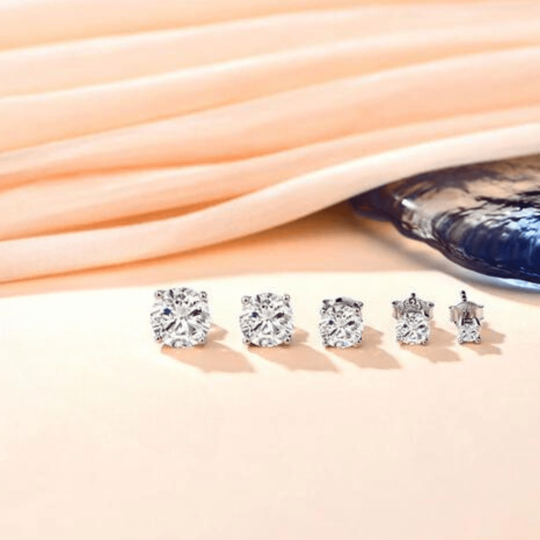 Radiant Moissanite Diamond Studs - Nawaz Jewellers