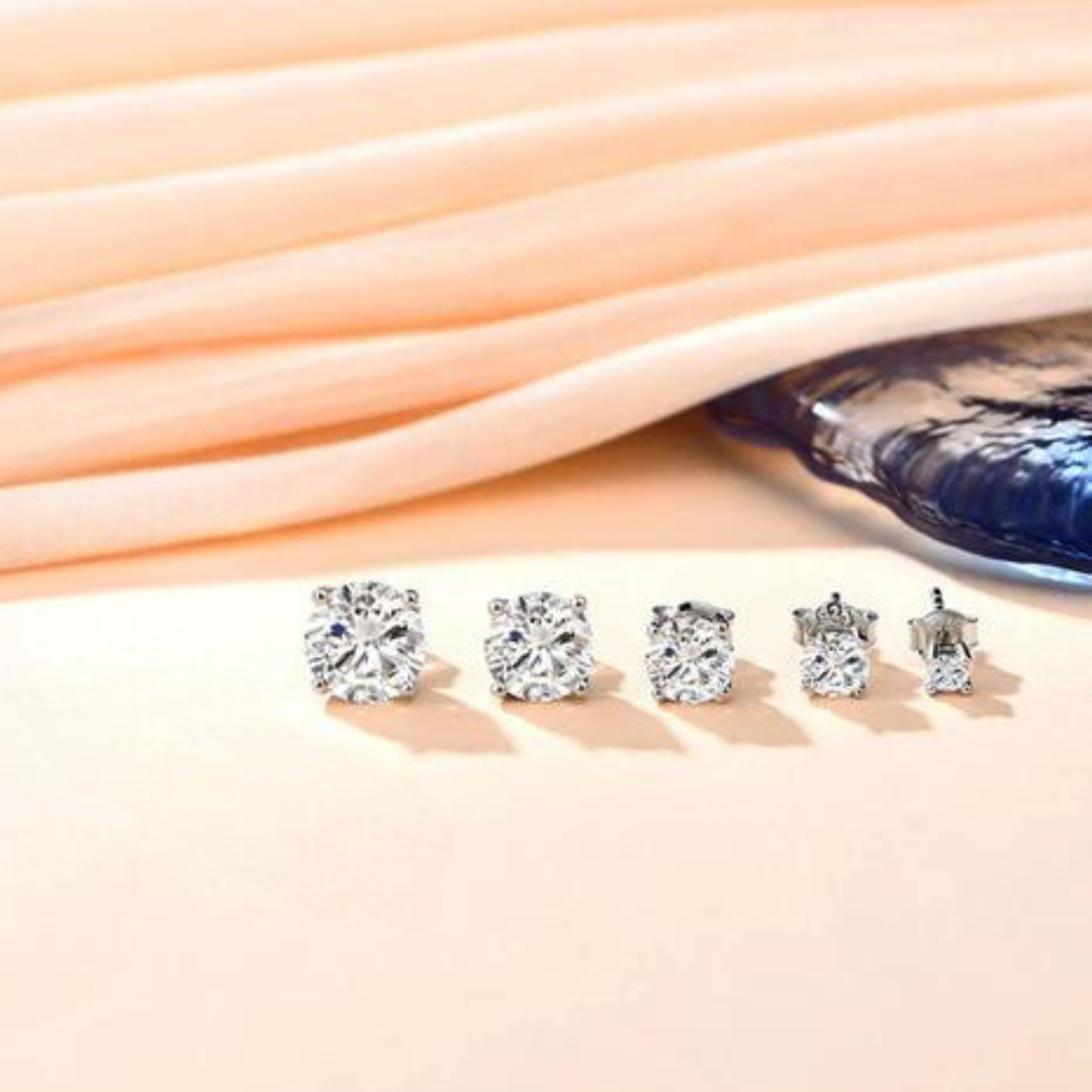 Radiant Moissanite Diamond Studs