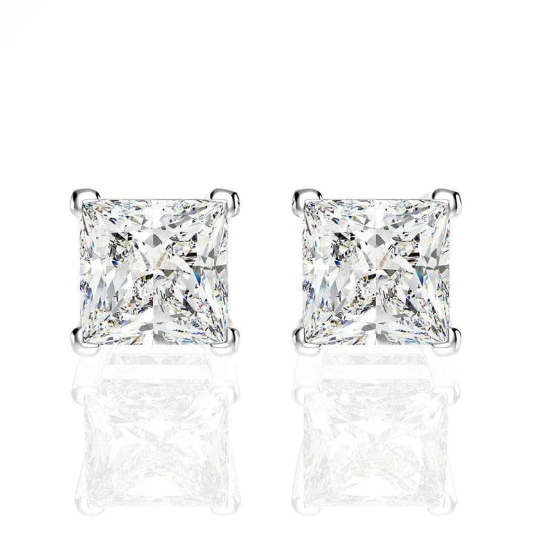 Princess Cut Moissanite Diamond Studs - Nawaz Jewellers