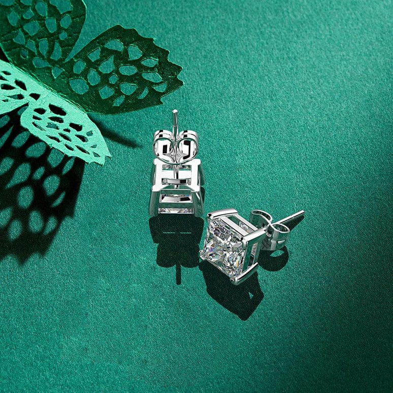 Princess Cut Moissanite Diamond Studs - Nawaz Jewellers