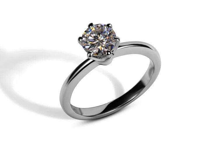 Round Moissanite Diamond Wedding Jewelry Solitaire Engagement Ring - Nawaz Jewellers