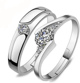 Solitaire Moissanite Couple Bands - Nawaz Jewellers
