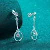Sparkling Diamond Drop Earrings for Women - S925 Silver, White Gold Plated