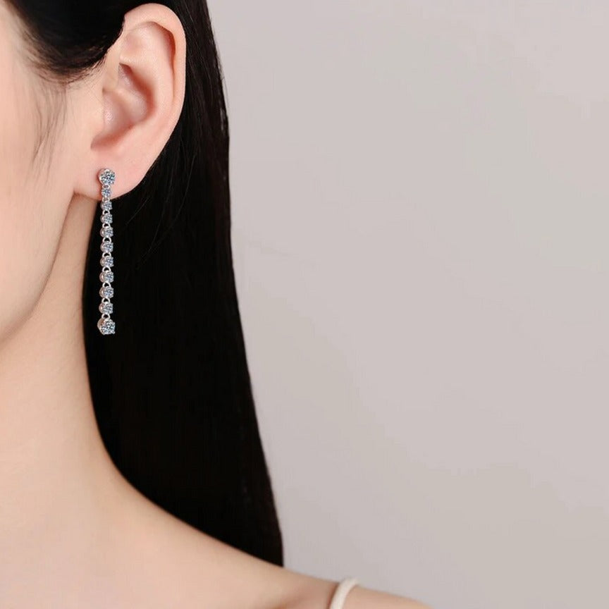 Full Moissanite Earrings for Women S925 Sterling Sliver with Gold Plated Ear Stud Wedding Party Luxury Earring Jewelry