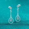 Sparkling Diamond Drop Earrings for Women - S925 Silver, White Gold Plated