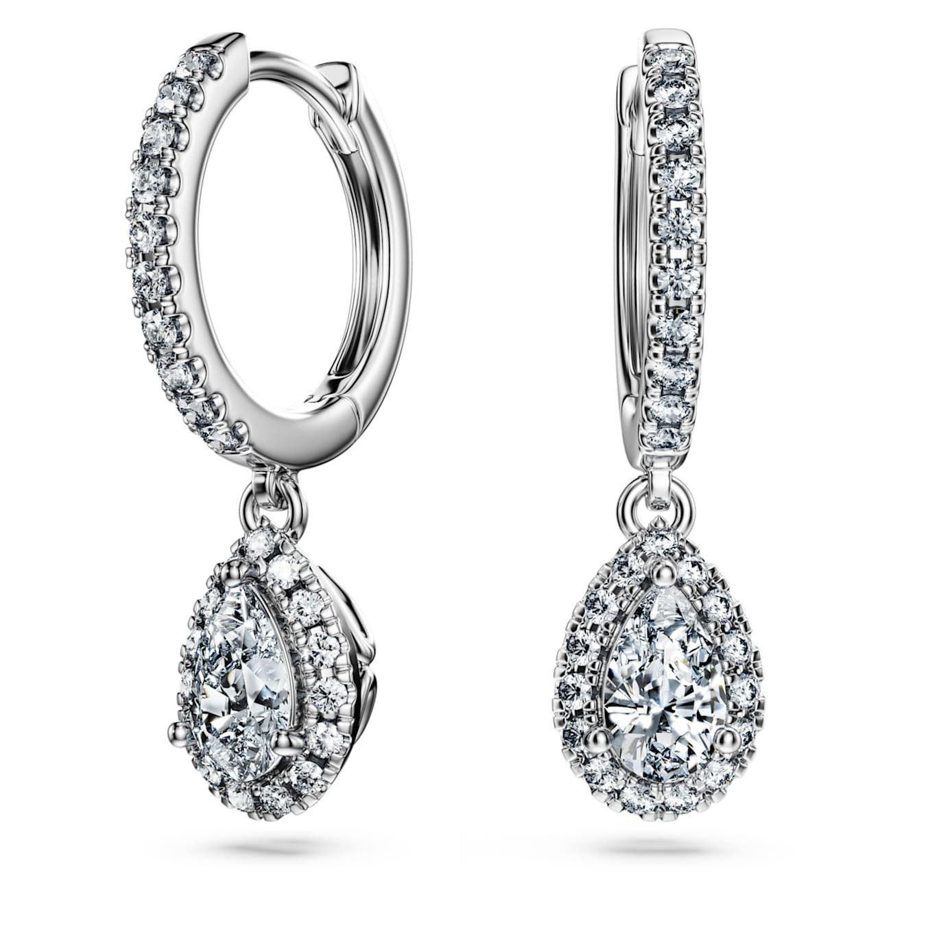 Water Drop Shape Dangle Drop Hoop Earrings Moissanite Fine Jewelry 925 Sterling Silver Moissanite Earring