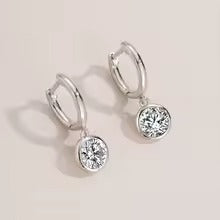 Sterling Silver 0.5-1 Carat Moissanite Bubble Earbuckles Fashion Trend Design Light Luxury Sense Casual Temperament Ladies