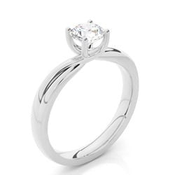 NJW-414 Prong Setting Round Diamond Plain Engagement Ring