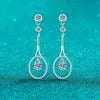 Sparkling Diamond Drop Earrings for Women - S925 Silver, White Gold Plated