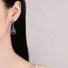Sparkling Diamond Drop Earrings for Women - S925 Silver, White Gold Plated