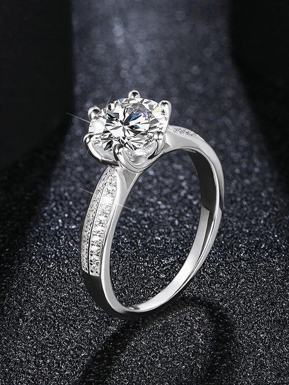 The Halo Solitaire Engagement Moissanite Ring