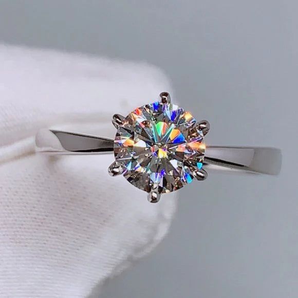 A Solitaire Moissanite Ring