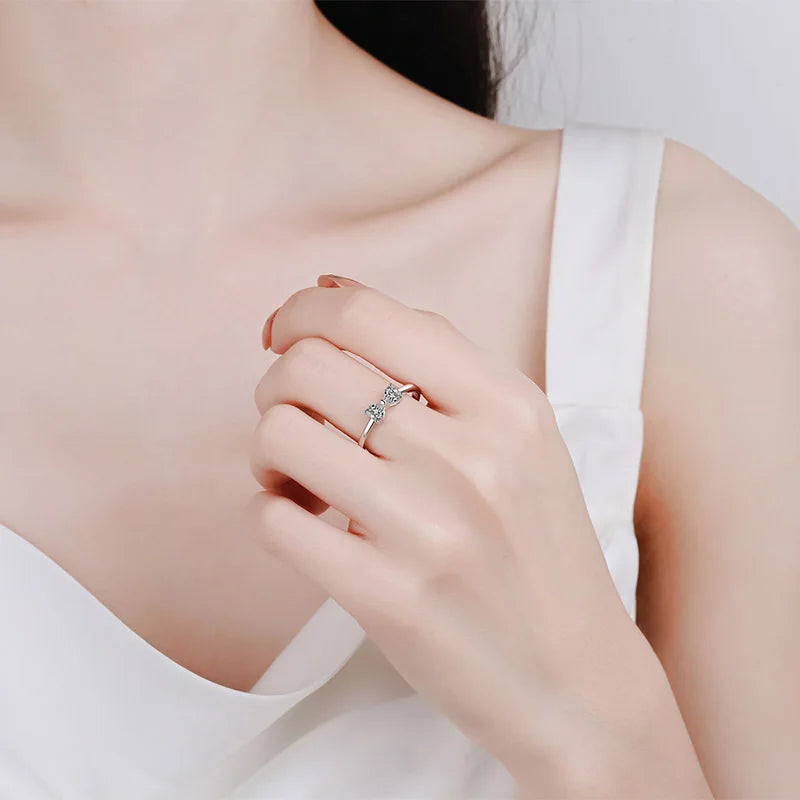 Bow-style Engagement Moissanite Ring - Nawaz Jewellers