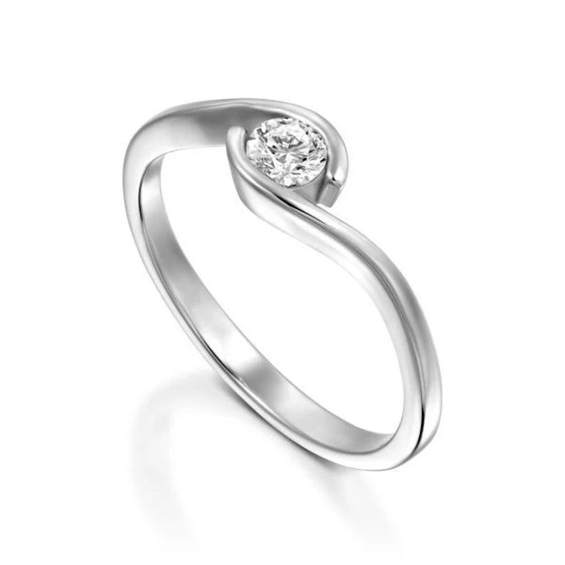 A Solitaire Twisted Moissanite Ring - Nawaz Jewellers