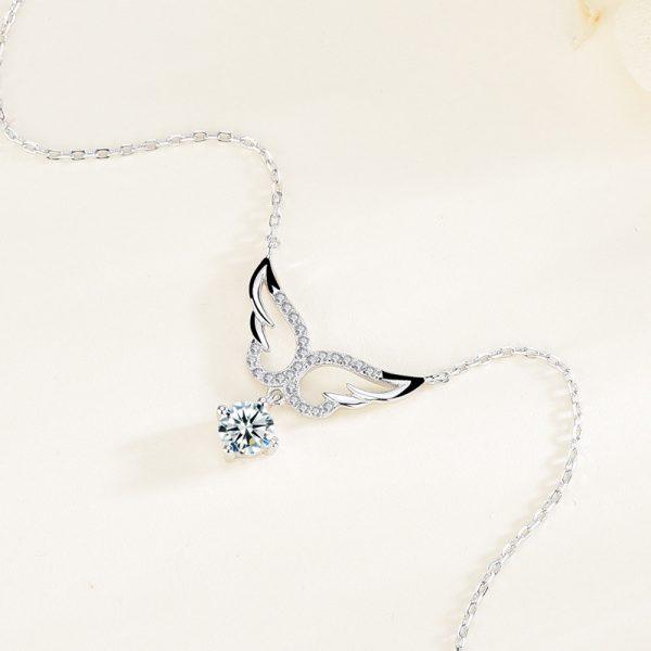 Celestial Wings Moissanite Pendant - Nawaz Jewellers