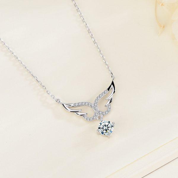 Celestial Wings Moissanite Pendant - Nawaz Jewellers