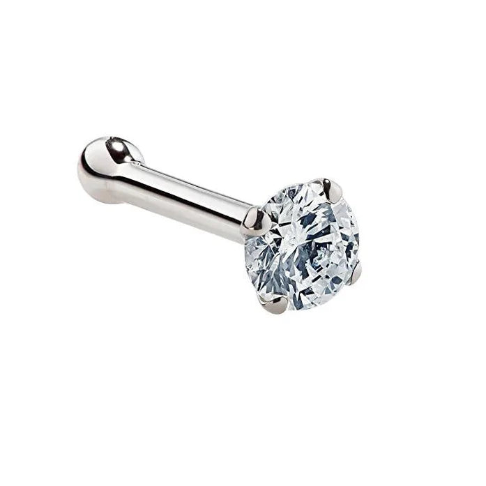Classic Silver 925  Diamond Nosepin - Nawaz Jewellers